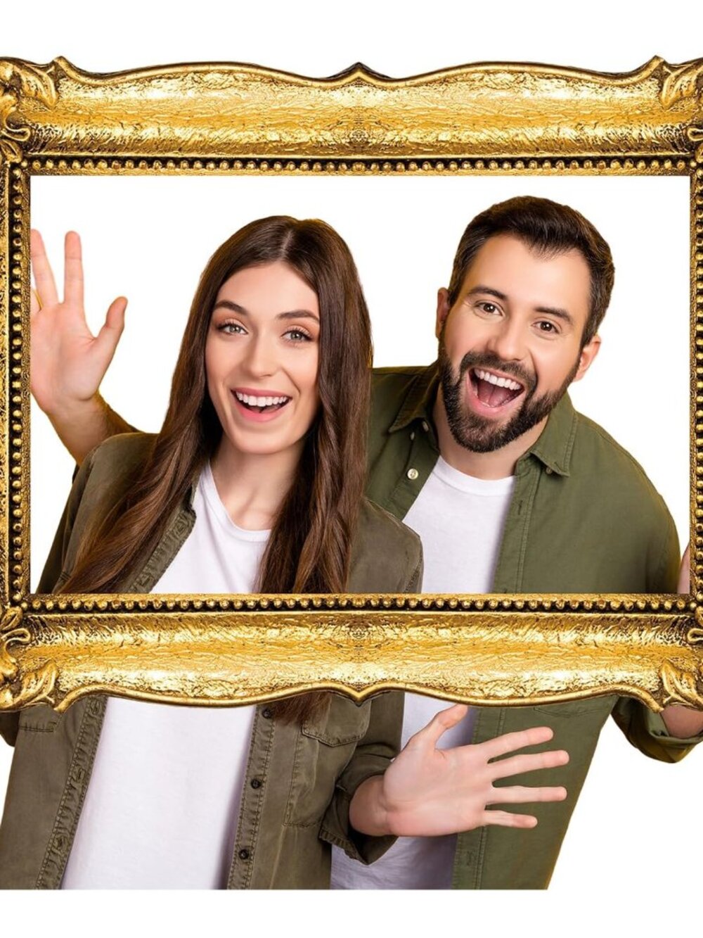 32x24 in Photo Booth Selfie Picture Frame Prop, Large Gold